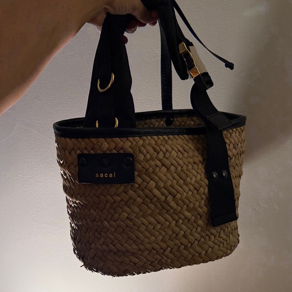 Sacai Black and Tan Woven Tote Bag - Picture 5 of 5